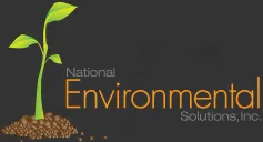 A black background with the words national environment solutions written in orange.